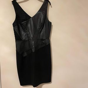 Black Little Dress w/ Faux Leather